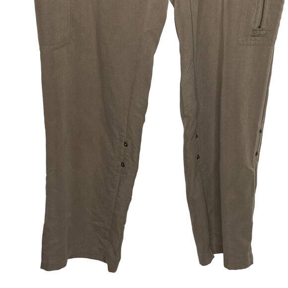 Chicos Womens Size 2/Large Tan FIne Twill Cargo Paratrooper Pants Roll Snap NEW - Picture 4 of 11